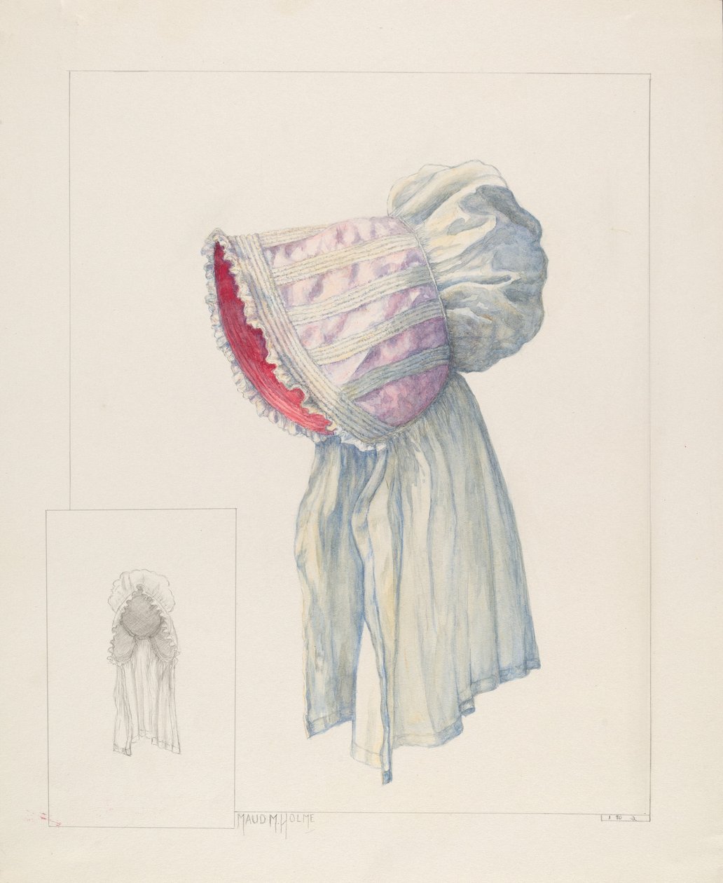 Baby Bonnet, c. 1937. de Maud M Holme