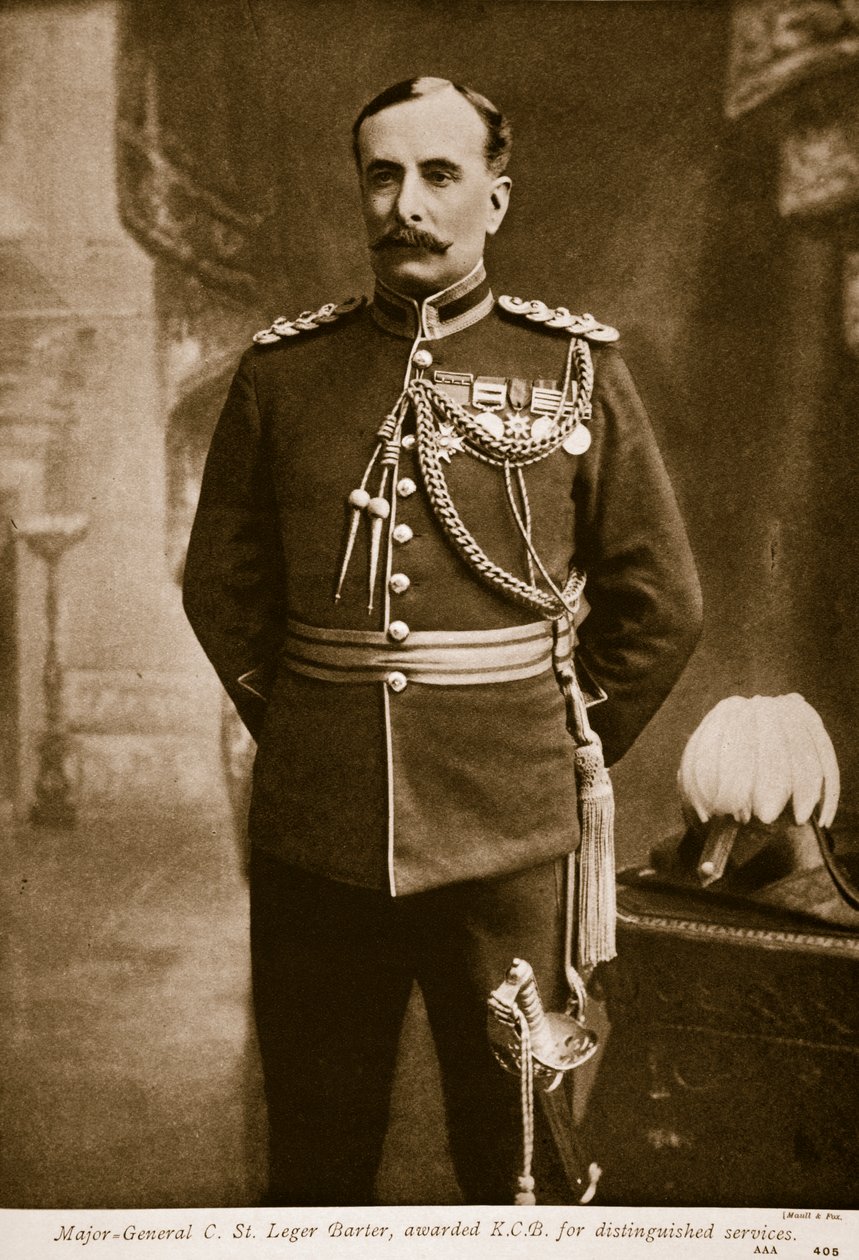 O Major-General C. St. Leger Barter, premiado com a KCB por serviços diferenciados, 1914-19 de Maull and Fox