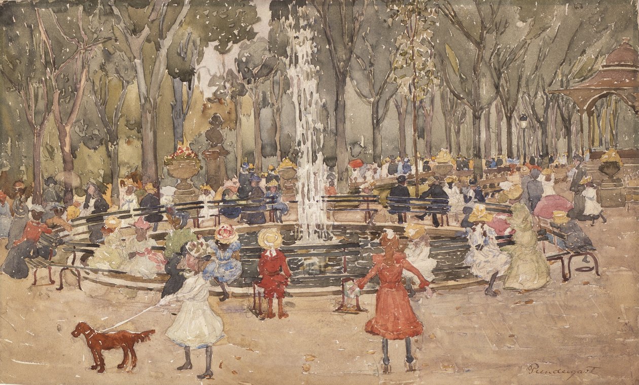 No Central Park, Nova York, c.1900-03 de Maurice Brazil Prendergast