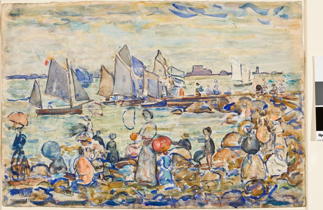 O porto, St. Malo, Bretanha, 1909 de Maurice Brazil Prendergast