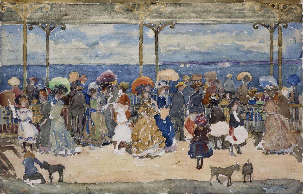 No cais, Nantasket, c.1900-05 de Maurice Brazil Prendergast