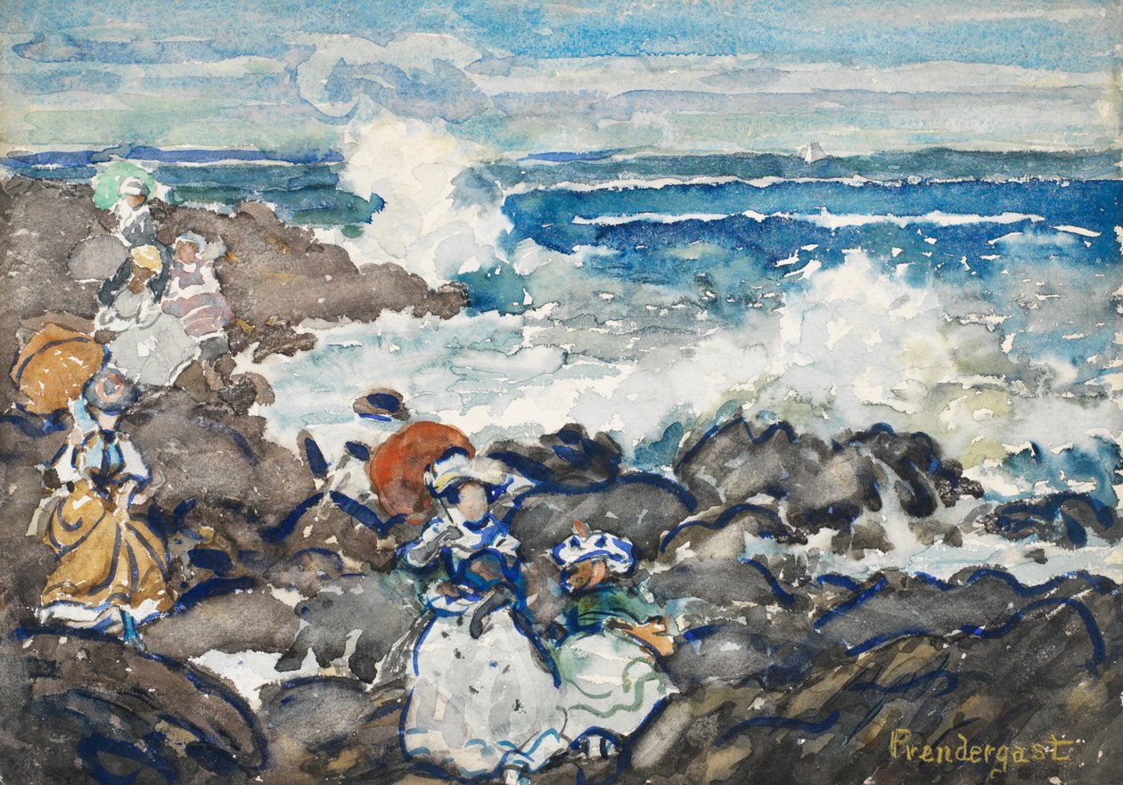 Rochas e Ondas e Figuras (wc no papel) de Maurice Brazil Prendergast