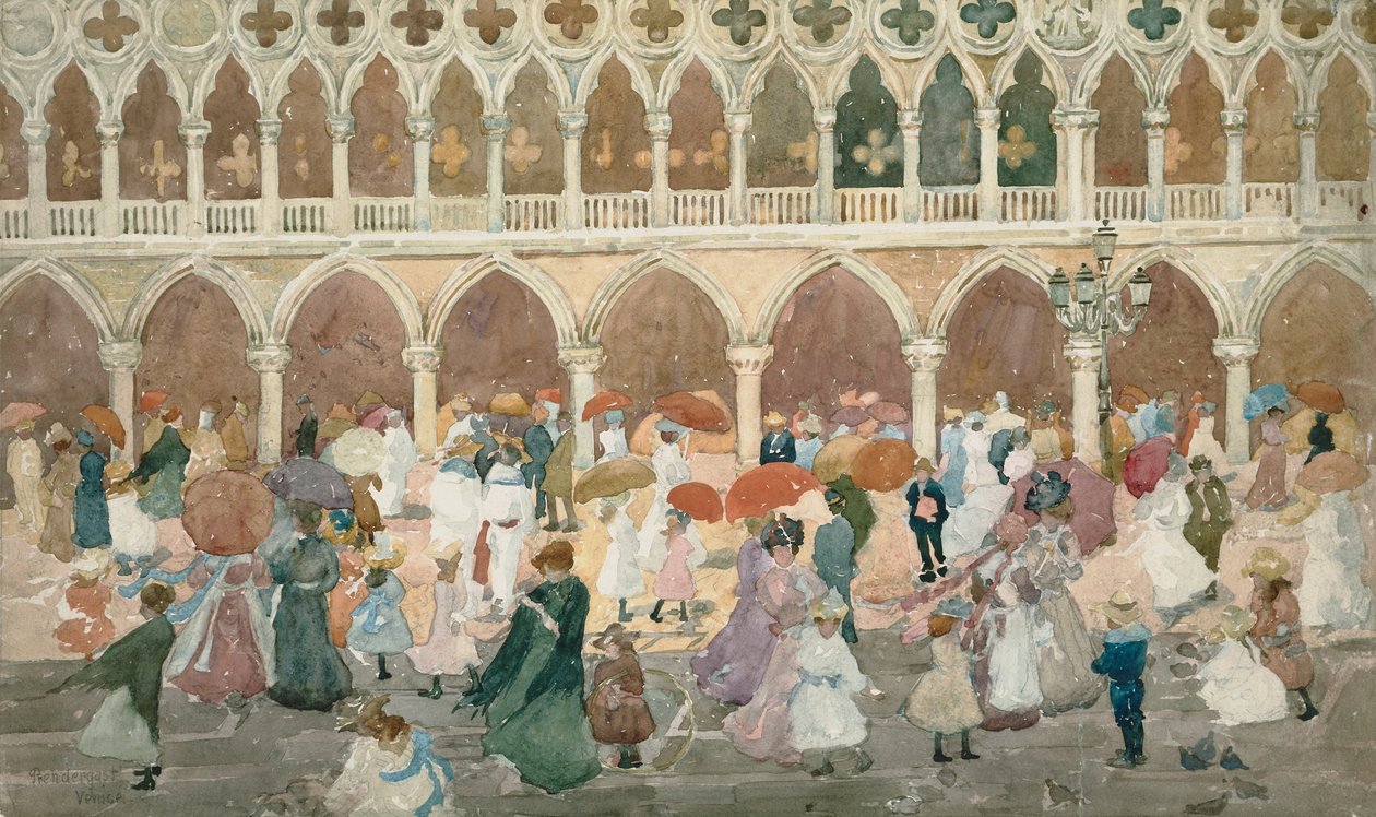 Luz do sol na Piazzetta de Maurice Brazil Prendergast