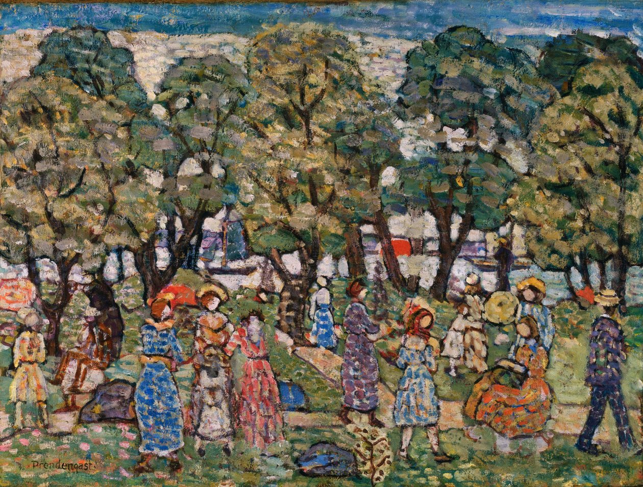 Embaixo das árvores de Maurice Brazil Prendergast
