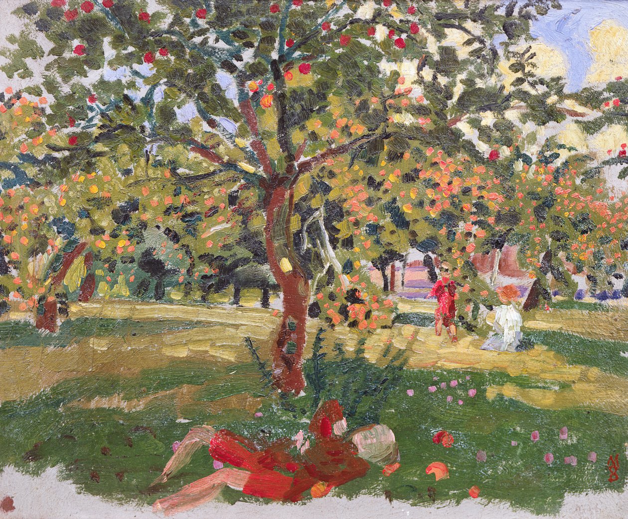 Uma criança dormindo sob uma macieira, 1903 de Maurice Denis