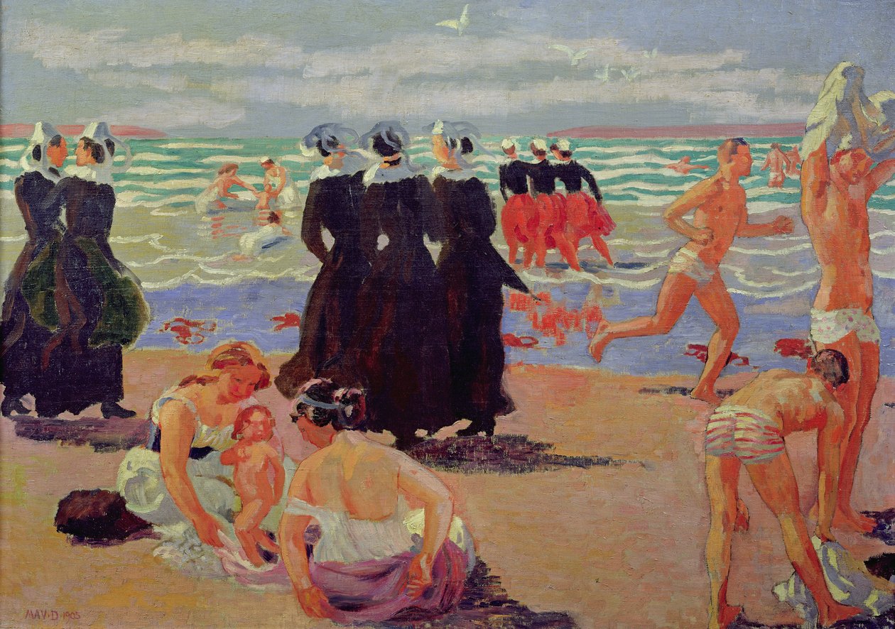 Tomar banho no perdão de St. Anne-la-Palud, 1905 de Maurice Denis