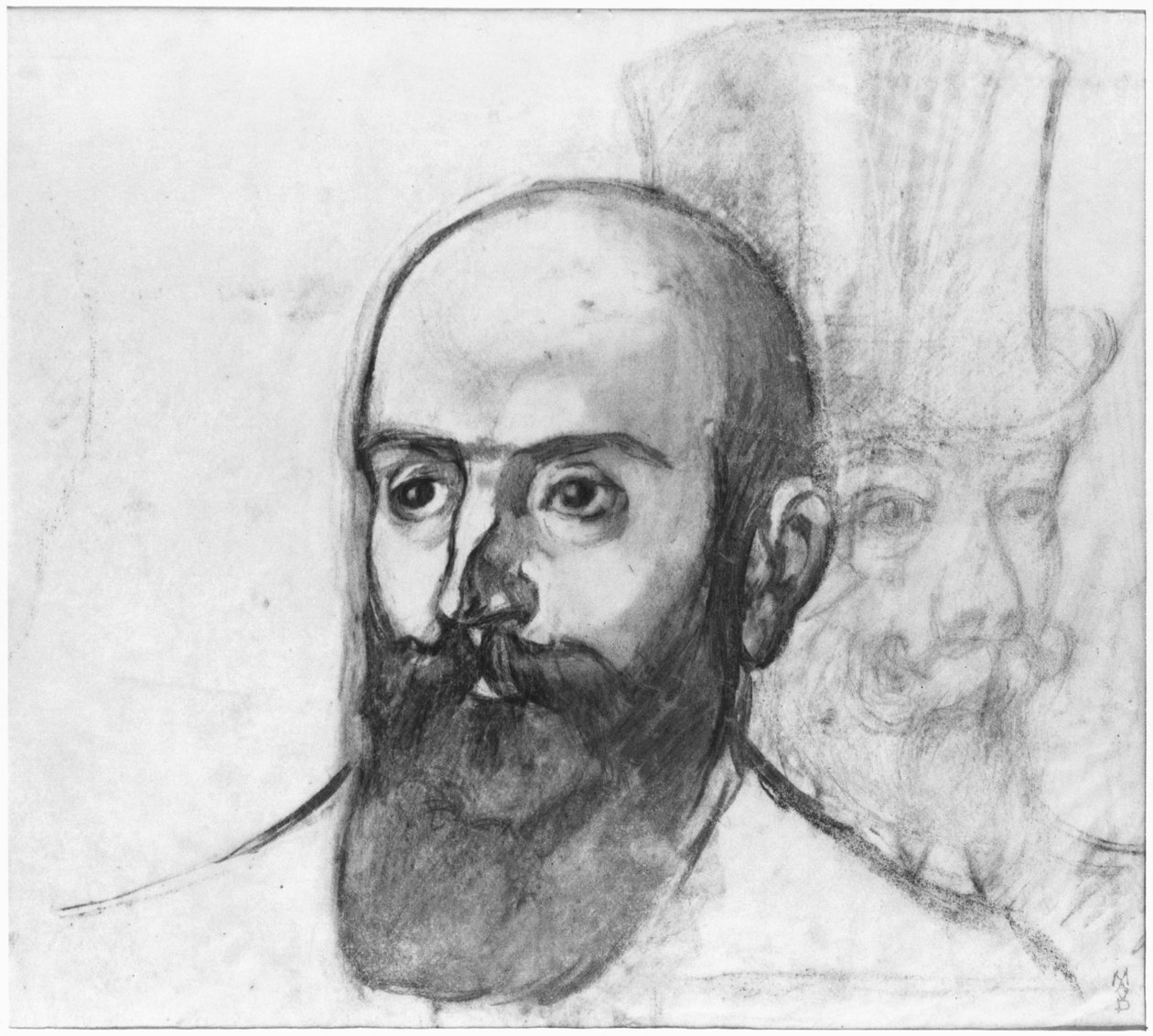 Edouard Vuillard (1868-1940) e Andre Mellerio (1862-1943) c.1899 (carvão) de Maurice Denis