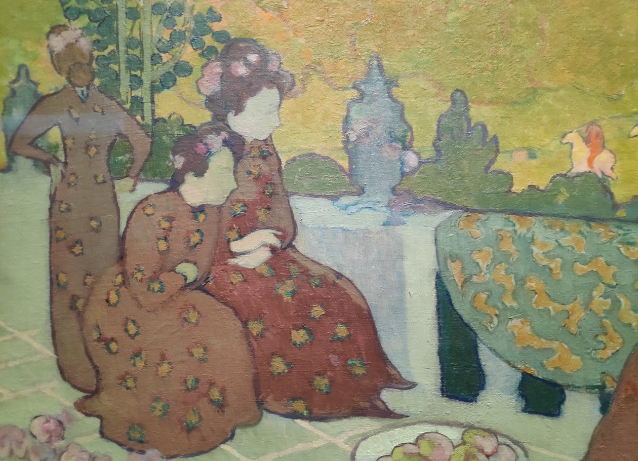 As mulheres sentadas no terraço também dizem que a noite de setembro de Maurice Denis