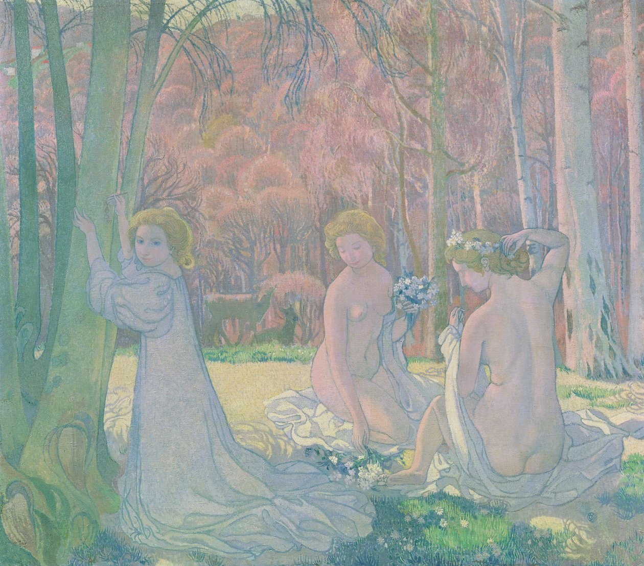 Figuras em uma paisagem de primavera, 1897 de Maurice Denis