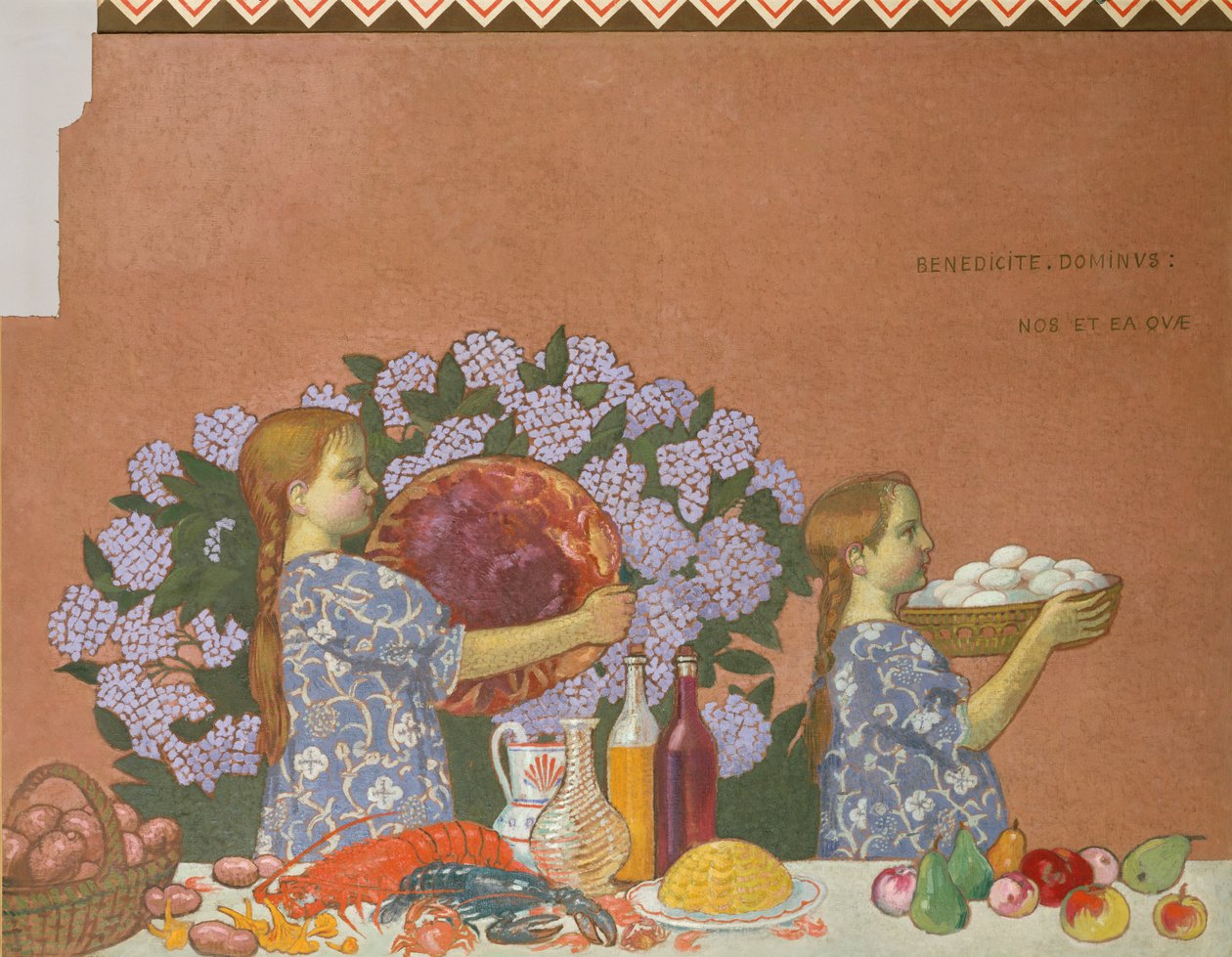 Grace, painel da esquerda da decoração da casa do artista em Perros-Guirac, 1908 de Maurice Denis
