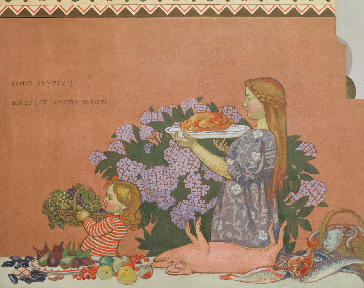 Grace, painel da direita da decoração da casa do artista em Perros-Guirac, 1908 de Maurice Denis