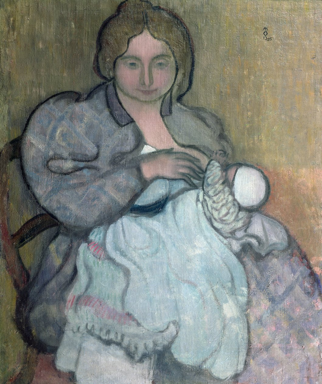 Maternidade com um vestido branco (Jean-Paul) c.1895 de Maurice Denis
