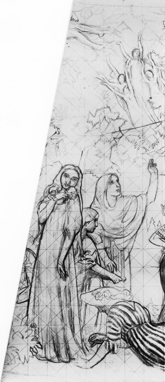 Melisande, detalhe de um projeto para o teto do Theatre des Champs-Elysees, Paris, 1912 (carvão e giz no papel) de Maurice Denis