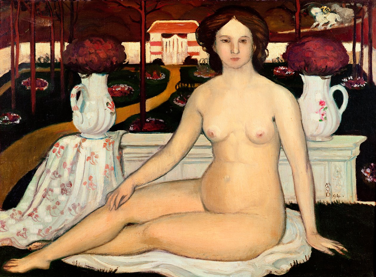 Nu com um buquê de violetas de Maurice Denis
