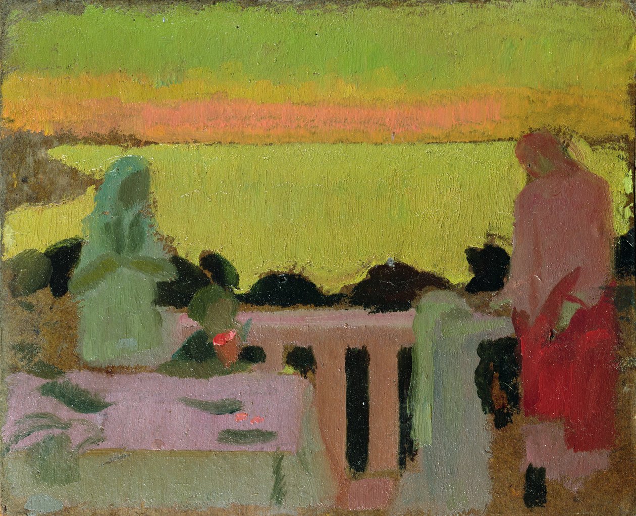 Na varanda de Silencio, ou Marthe e Marie in Silence, c.1917 de Maurice Denis