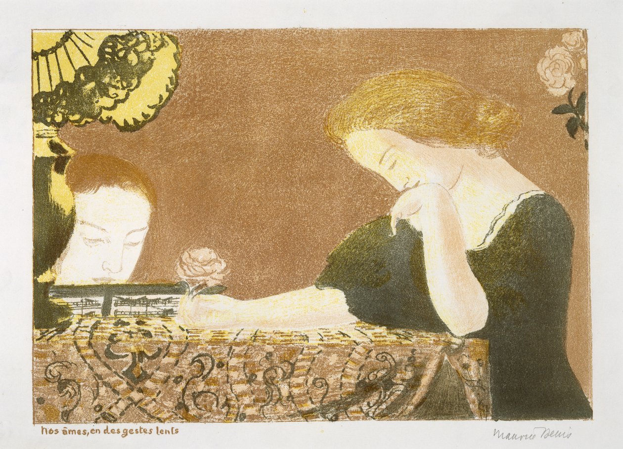Nossas almas, em movimentos lentos, 1892-99 (cor litho em papel de wove) de Maurice Denis