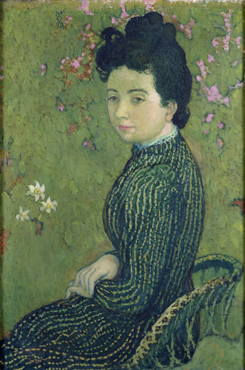 Retrato de Eva Meurier em um vestido verde, 1891 de Maurice Denis