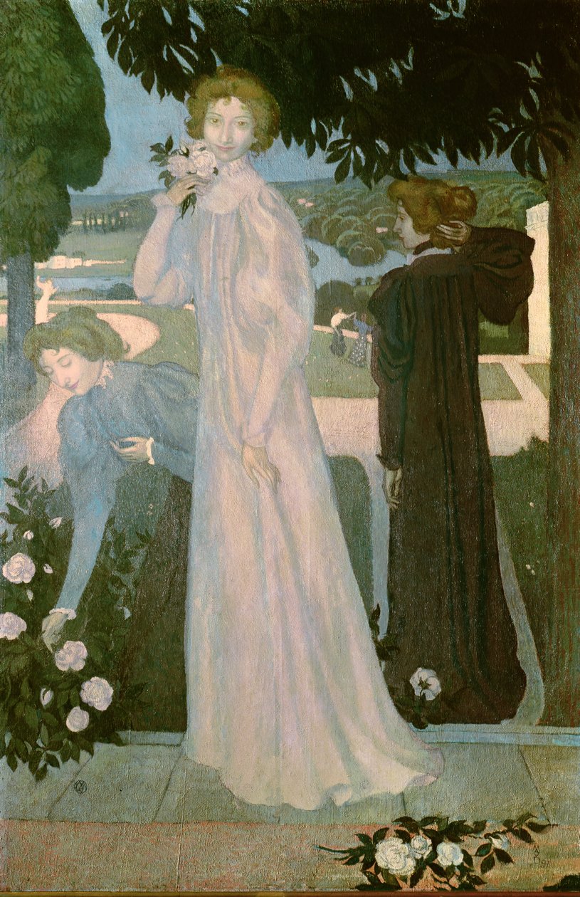 Retrato de Mademoiselle Yvonne Lerolle em três Poses, 1897 de Maurice Denis