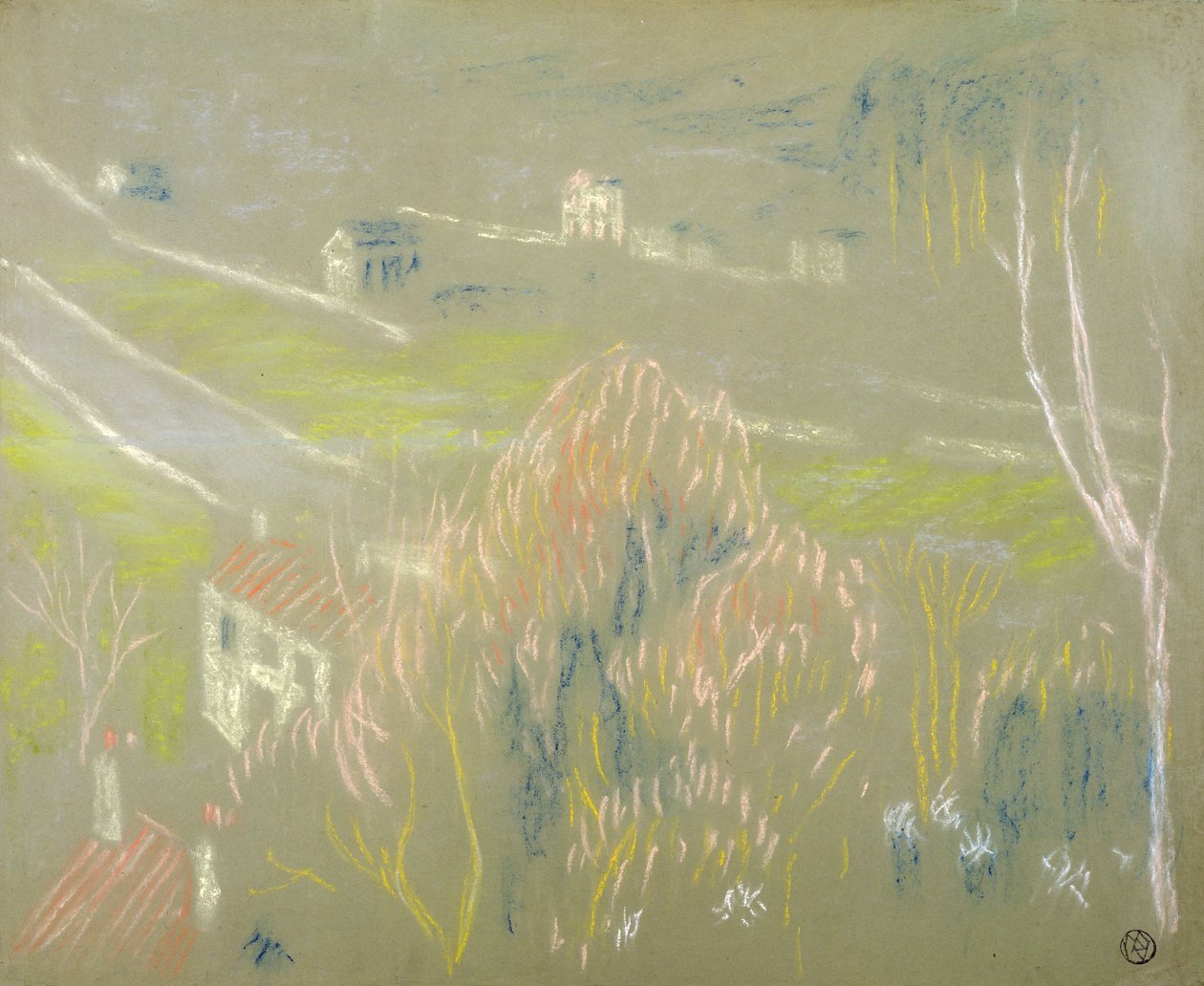 O fundo do vale entre Saint-Germain e Mareil, 1894 (pastel sobre papel) de Maurice Denis