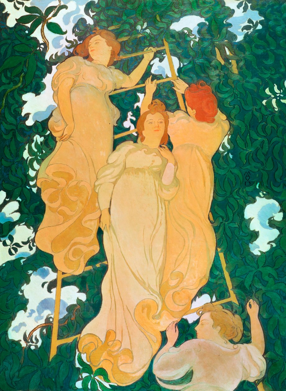 A escada na folhagem, 1892 de Maurice Denis