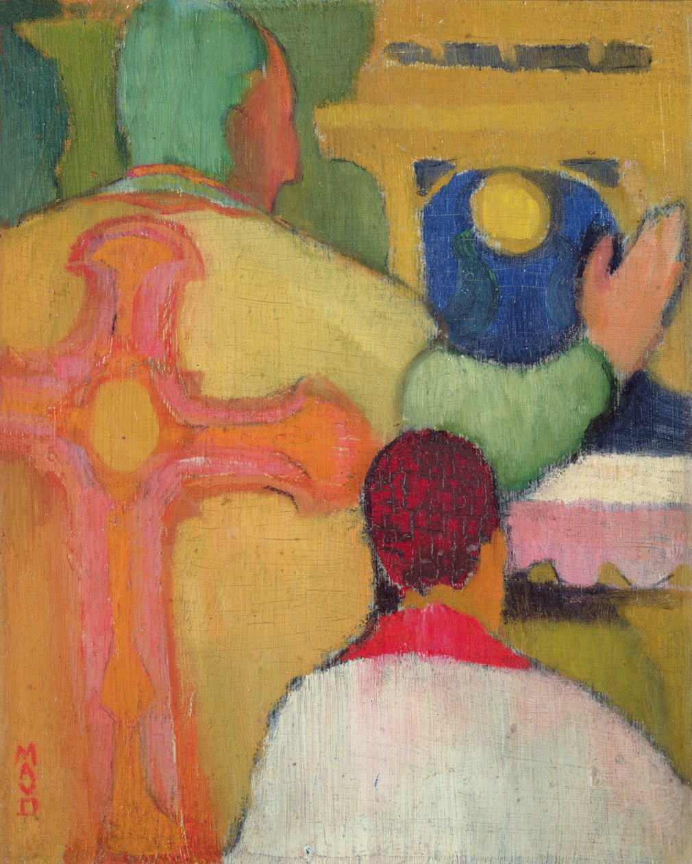 A Missa, c.1890 (óleo no cartão) de Maurice Denis