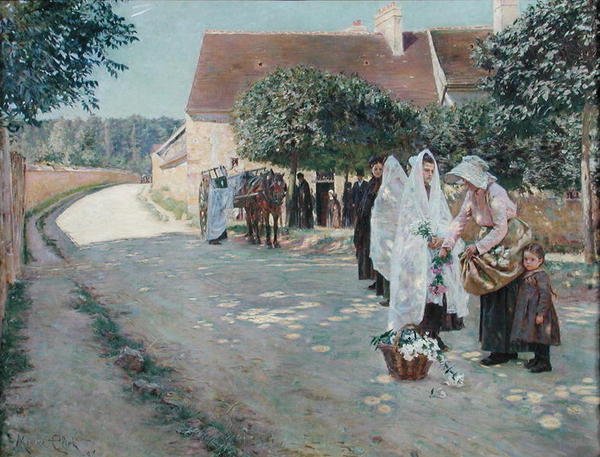 O enterro de uma jovem garota, 1888 de Maurice Eliot