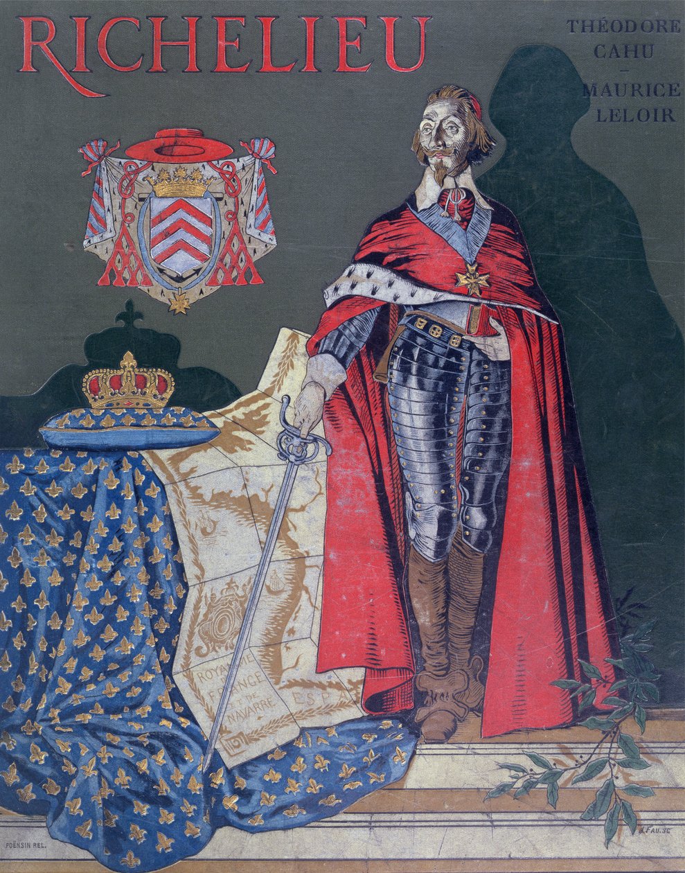 Cubra ilustração para &39;A vida de Armand-Jean du Plessis, cardeal Richelieu&39; (1585-1642) por Theodore Camu, 1910 de Maurice Leloir