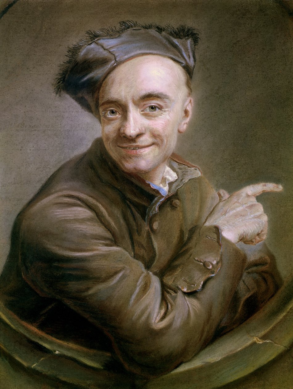 Auto-retrato com o olho de boi, 1737 (pastel) de Maurice Quentin de La Tour