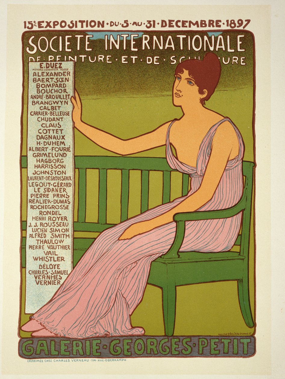 Reprodução de um cartaz publicitário da "Georges Petit Gallery", Paris, 1897 de Maurice Realier Dumas