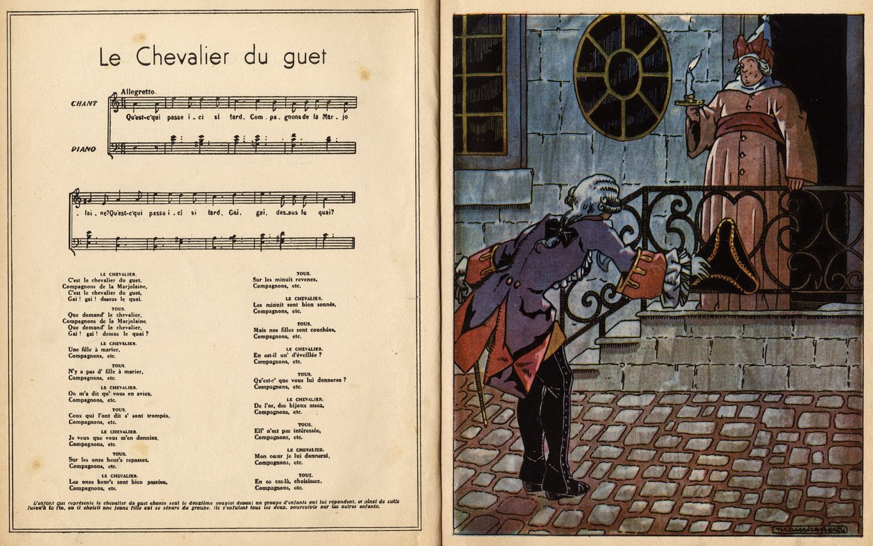 O cavaleiro do relógio. rima infantil (canção infantil) (gravura) de Maurice Berty