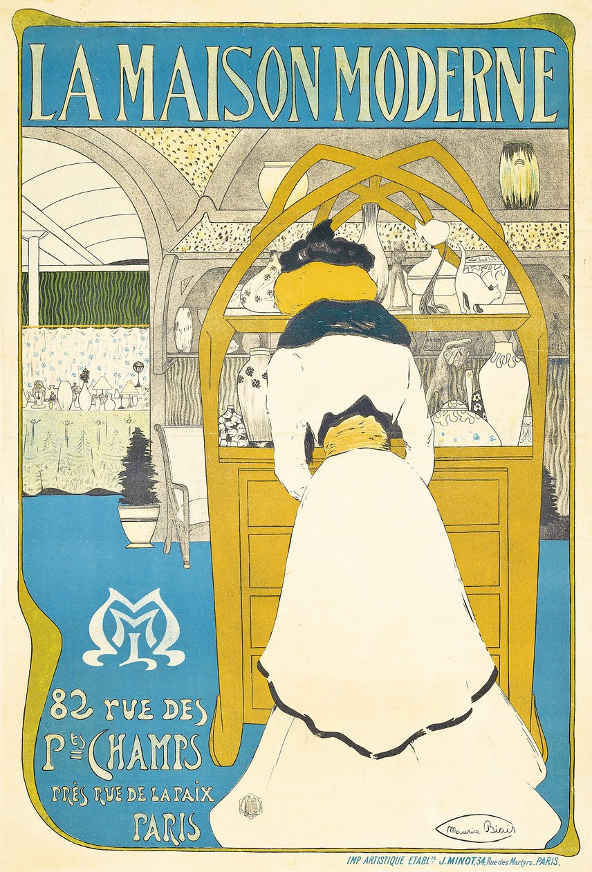 Um cartaz publicitário da galeria de arte parisiense "La Maison Moderne", aberta por Julius Meier-Graefe em 1899, 1898 de Maurice Biais