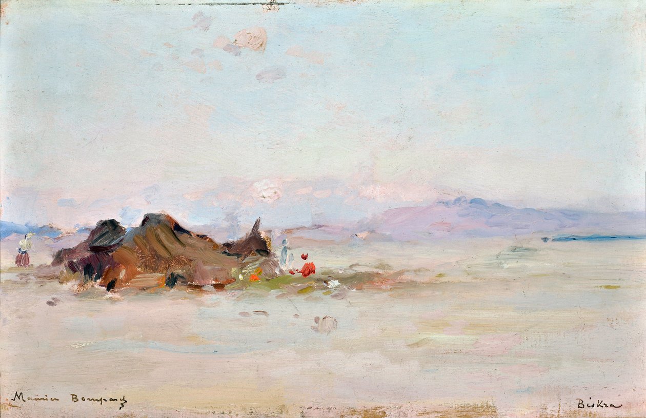 Acampamento no deserto, Biskra (Argélia) de Maurice Bompard
