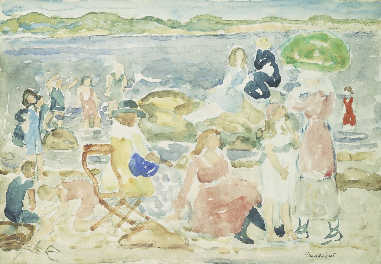 Um dia na praia, de Maurice Brazil Prendergast
