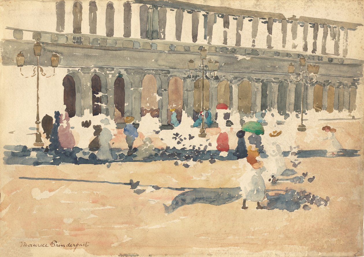 Caffè Florian em Veneza, 18981899. de Maurice Brazil Prendergast