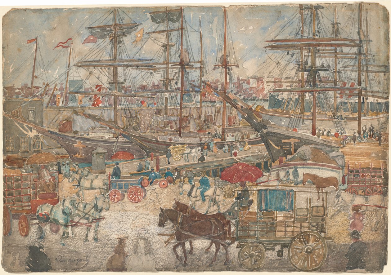 Docks, East Boston, 19001904. de Maurice Brazil Prendergast