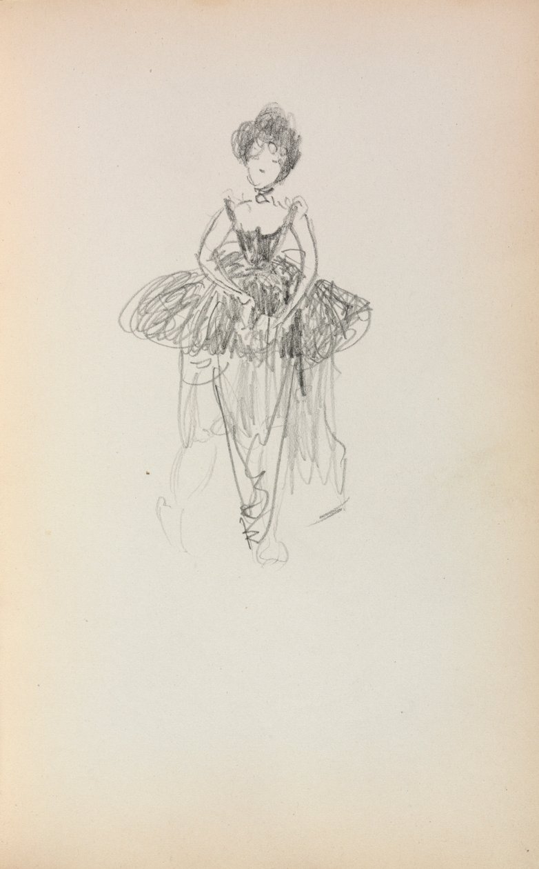 Caderno de desenho italiano: Bailarina, página 231, 1898-1899. de Maurice Brazil Prendergast