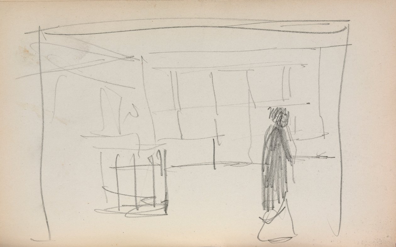 Caderno de desenho italiano: figura em uma página interior 175, 1898-1899. de Maurice Brazil Prendergast
