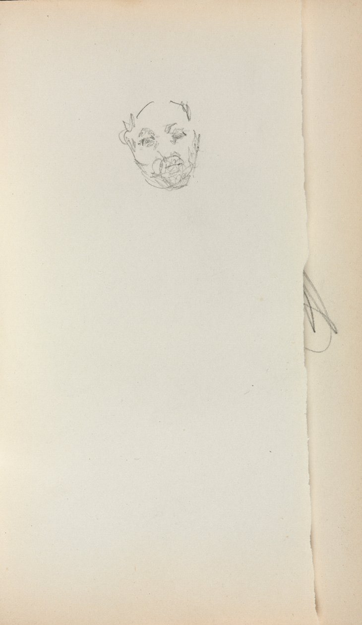 Caderno de desenho italiano: Head of a Man, página 221, 1898-1899. de Maurice Brazil Prendergast