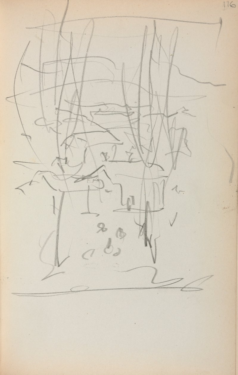 Caderno de desenho italiano: Paisagem, página 116, 1898-1899. de Maurice Brazil Prendergast