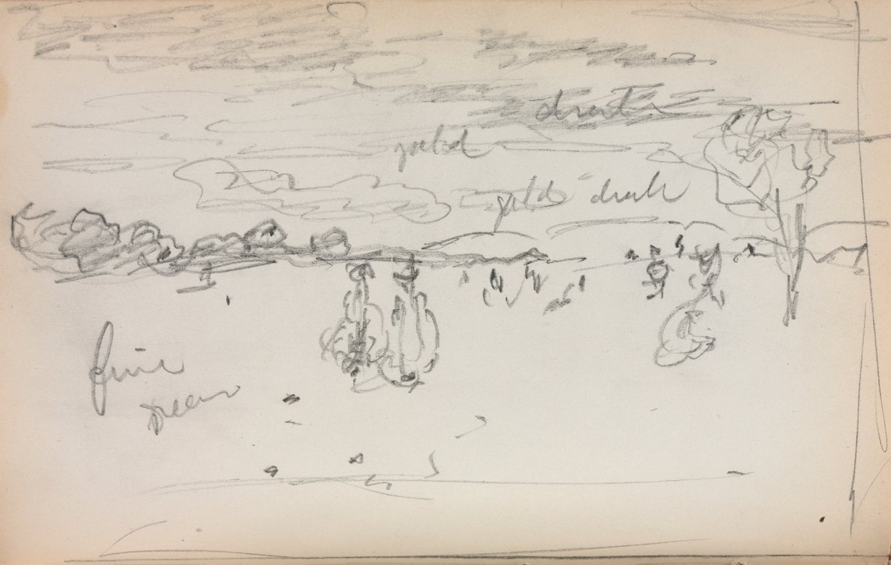 Sketchbook italiano: Landscape page 57, 1898-1899. de Maurice Brazil Prendergast