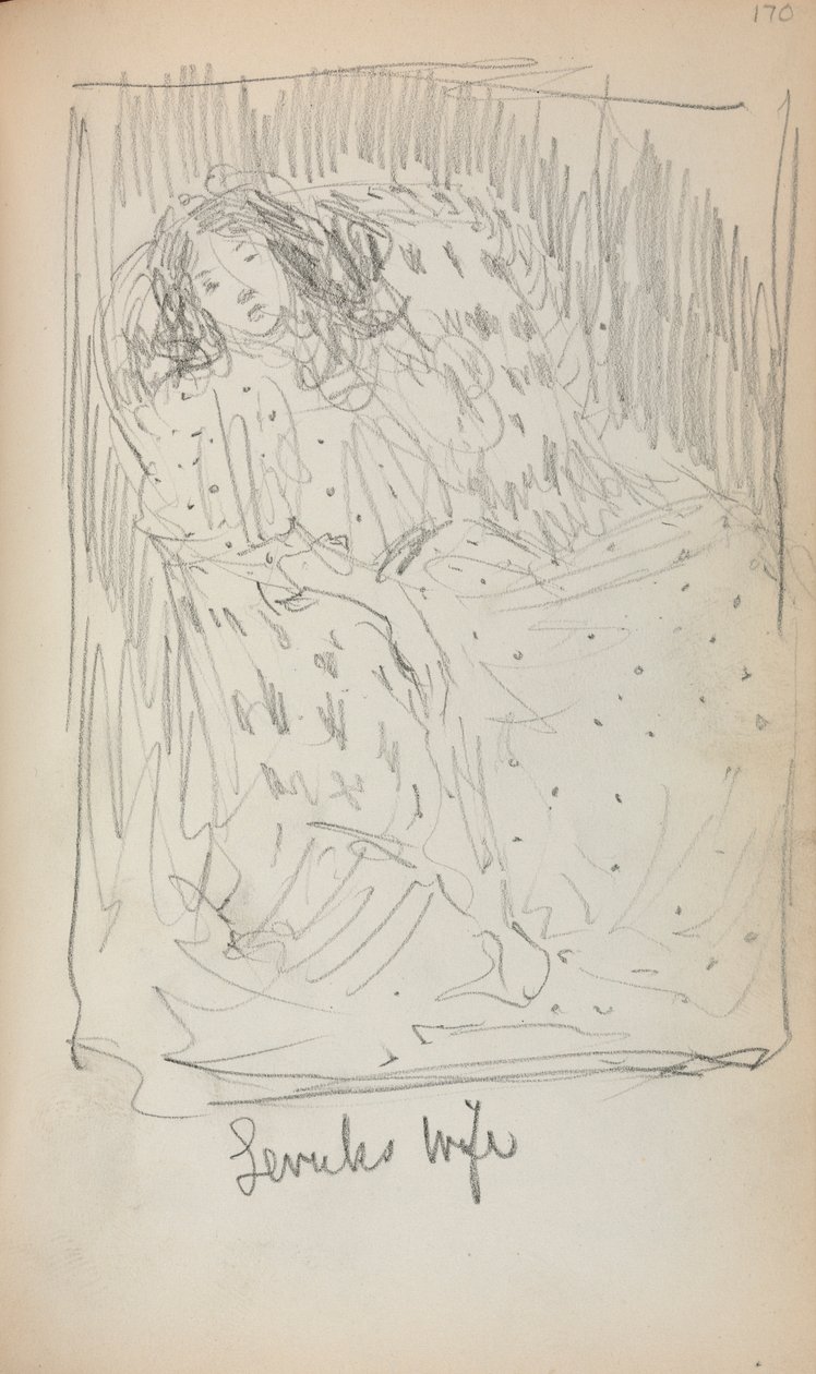 Caderno de desenho italiano: Esposa Levuks, página 170, 1898-1899. de Maurice Brazil Prendergast