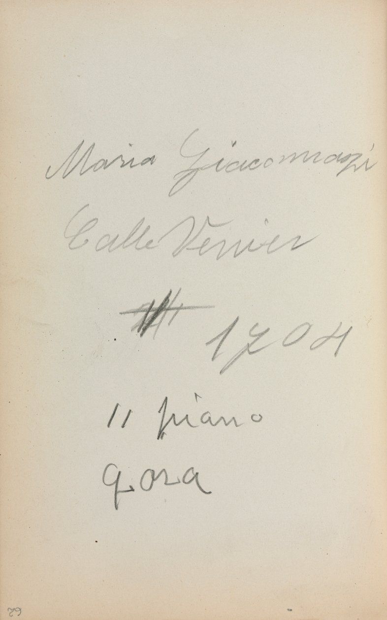 Caderno de desenho italiano: Notas, página 62, 1898-1899. de Maurice Brazil Prendergast