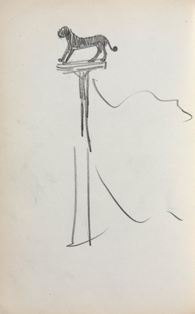 Caderno de desenho italiano: San Marco Lion, página 39, 1898-1899. de Maurice Brazil Prendergast