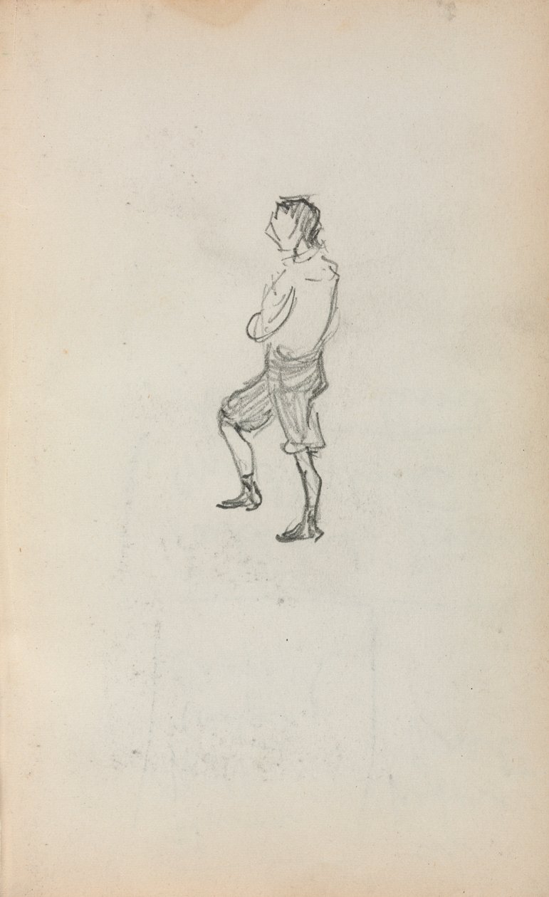 Caderno de desenho italiano: Menino de pé, página 245, 1898-1899. de Maurice Brazil Prendergast