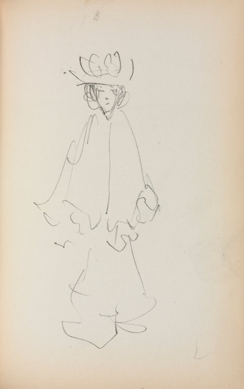 Caderno de desenho italiano: Mulher em pé, página 147, 1898-1899. de Maurice Brazil Prendergast