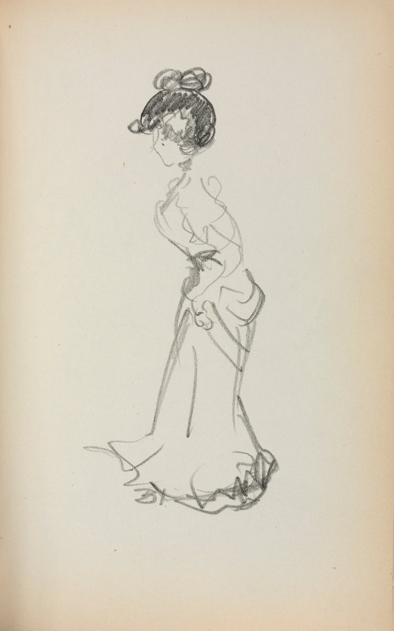 Caderno de desenho italiano: Mulher em pé, página 167, 1898-1899. de Maurice Brazil Prendergast