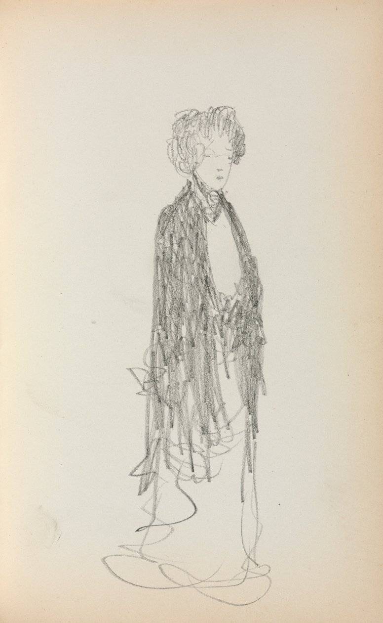 Caderno de desenho italiano: Mulher em pé, página 213, 1898-1899. de Maurice Brazil Prendergast