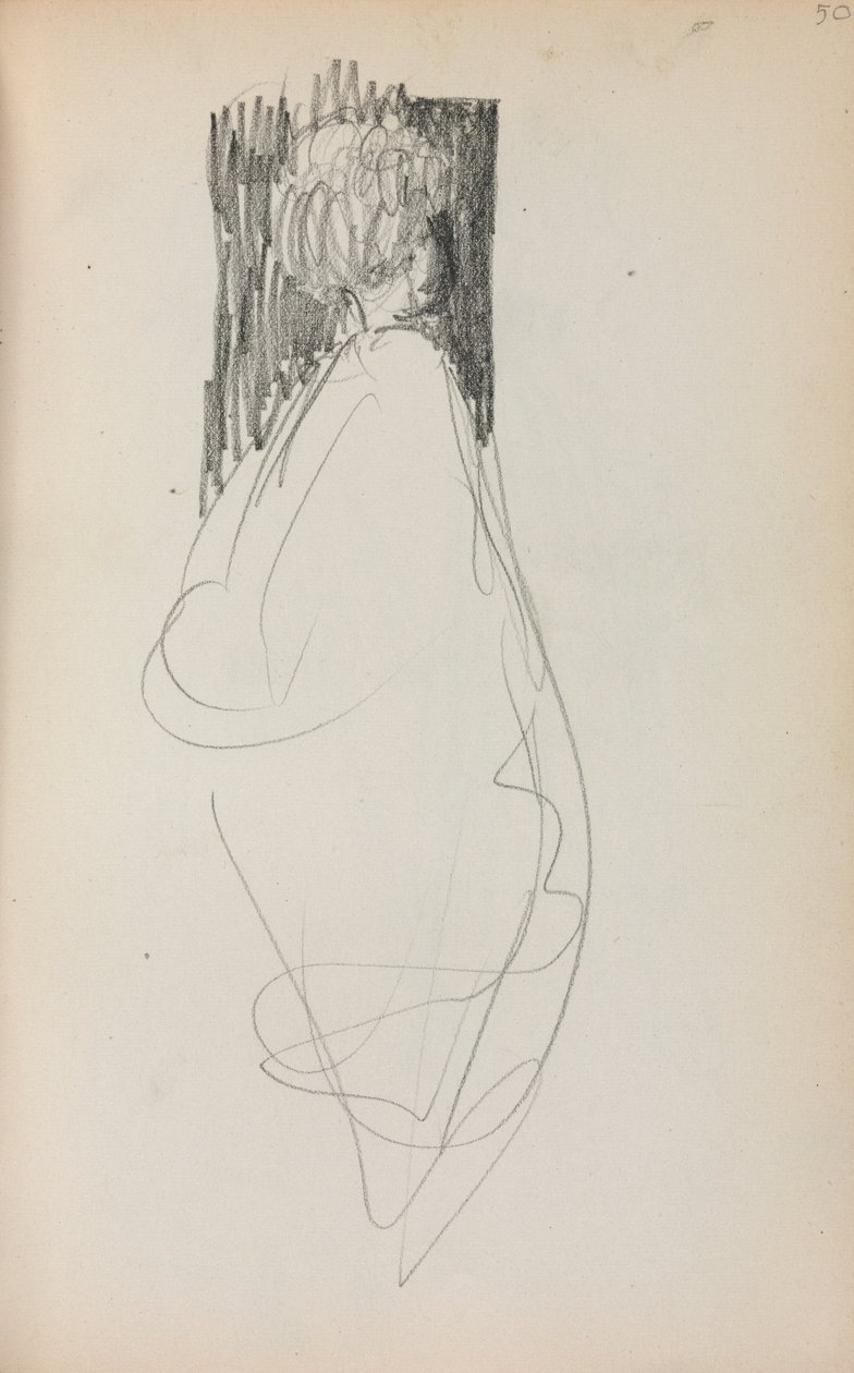 Caderno de desenho italiano: Mulher em pé, página 50, 1898-1899. de Maurice Brazil Prendergast