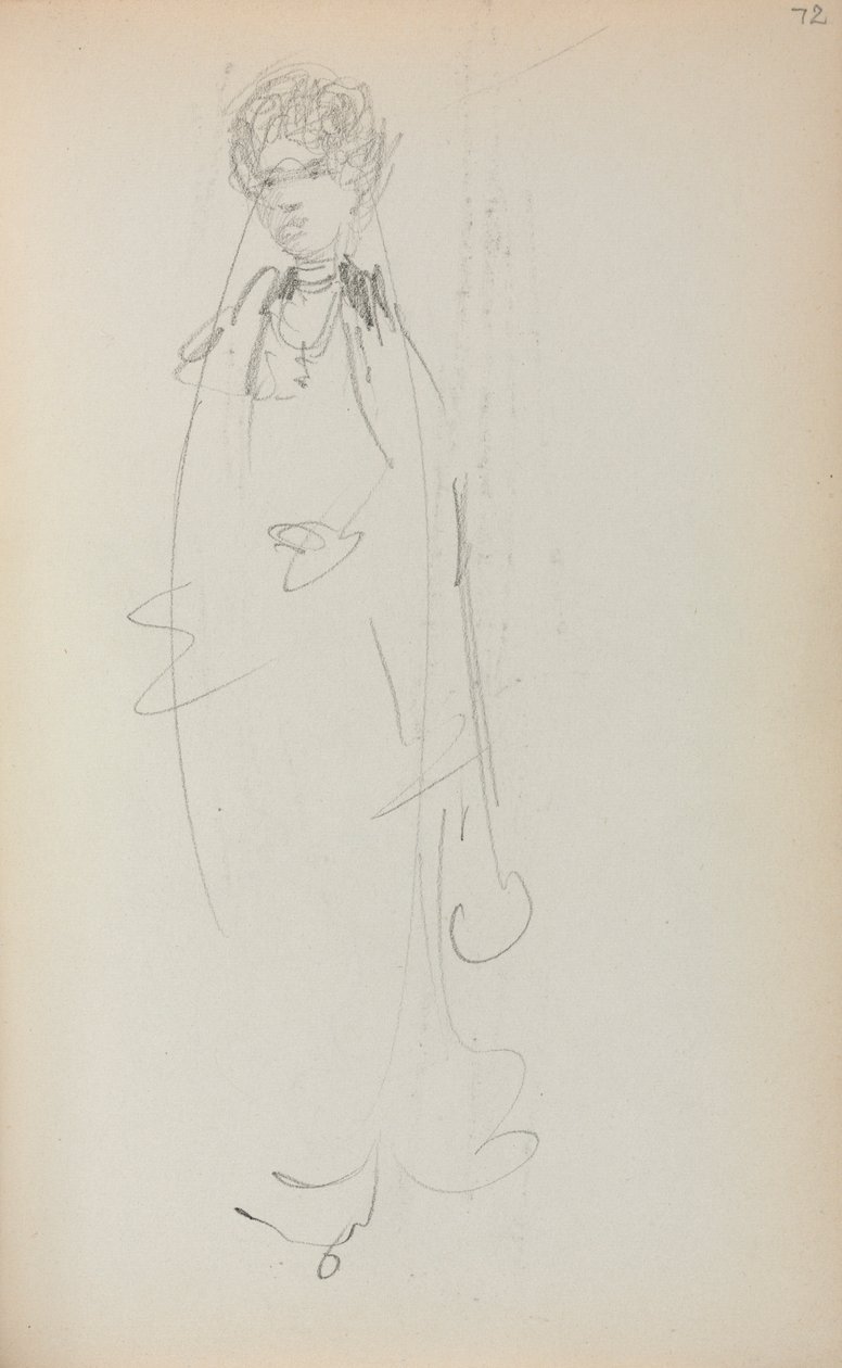 Caderno de desenho italiano: Mulher em pé, página 72, 1898-1899. de Maurice Brazil Prendergast