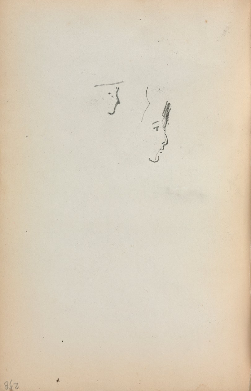 Caderno de desenho italiano: Dois perfis, página 258, 1898-1899. de Maurice Brazil Prendergast